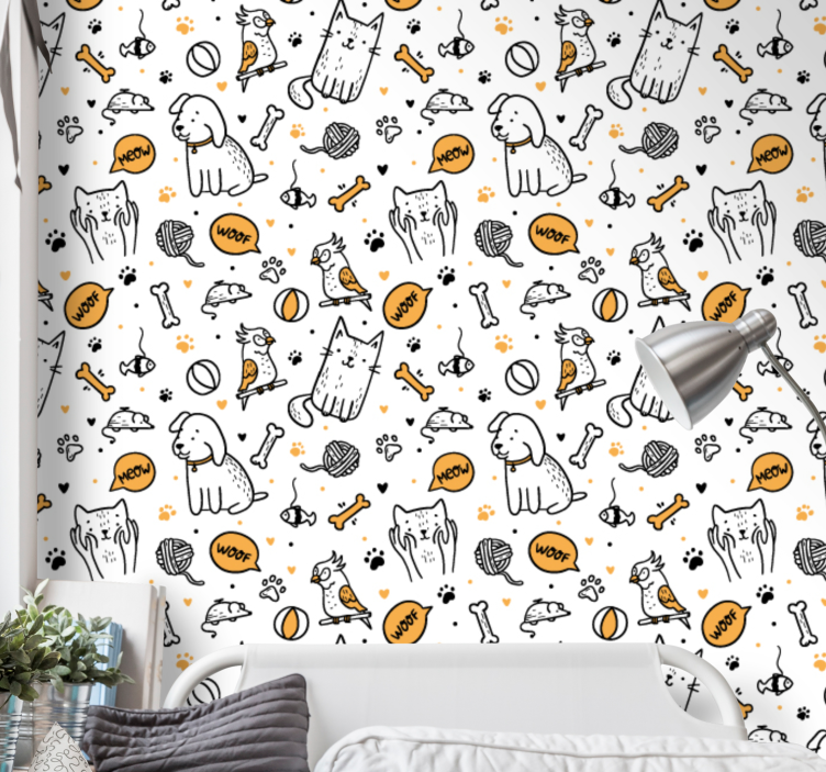 Pet Doodle Art more animal wallpaper - TenStickers