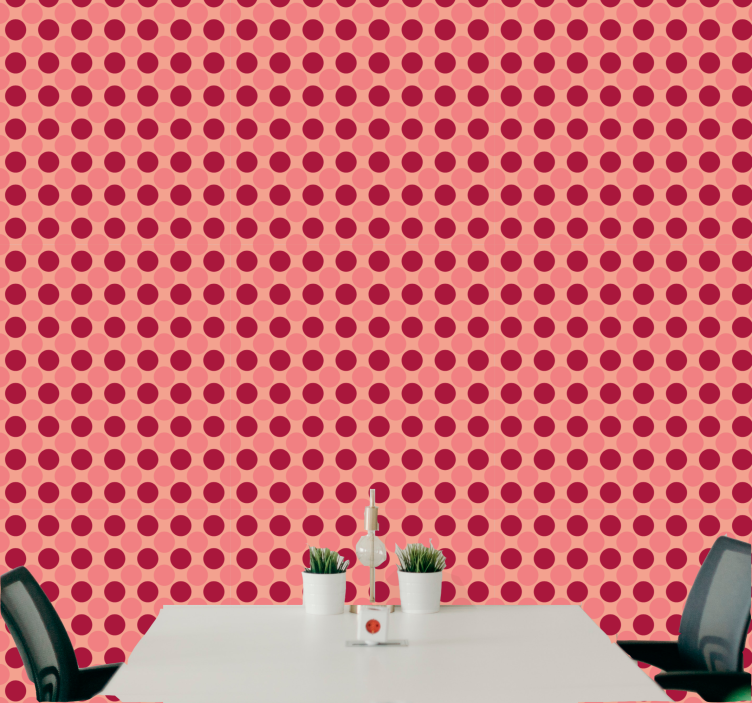 Retro circular geometry polka dot wallpaper - TenStickers