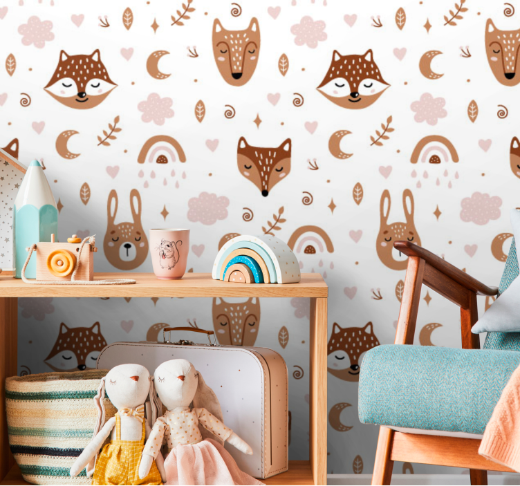Playful Woodland more animal wallpaper - TenStickers