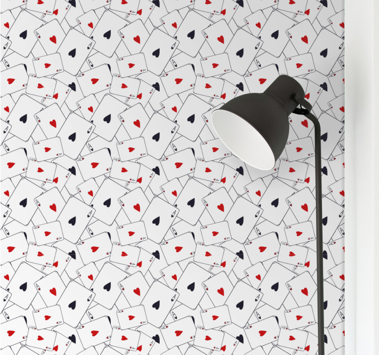 Playing Card Patterns letters wallpaper - TenStickers