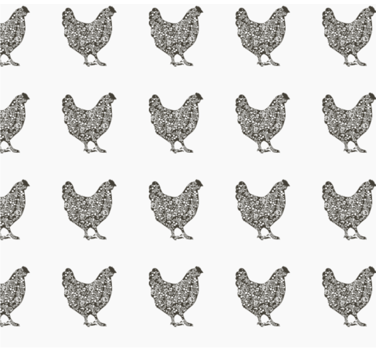 Poultry Pattern animal wallpaper - TenStickers