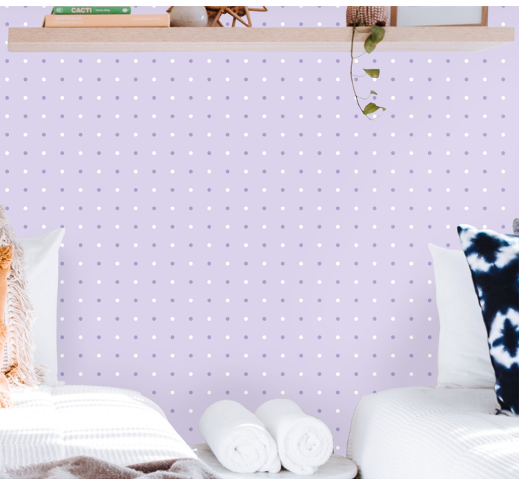 purple and white dot pattern Spotty Wallpaper - TenStickers