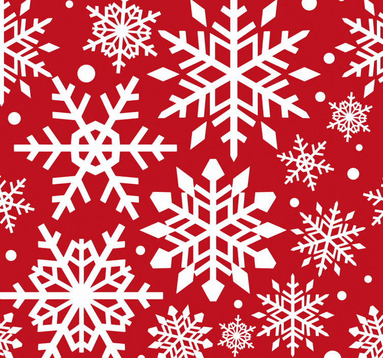 Red snowflakes Living Room Wallpaper 2020 - TenStickers