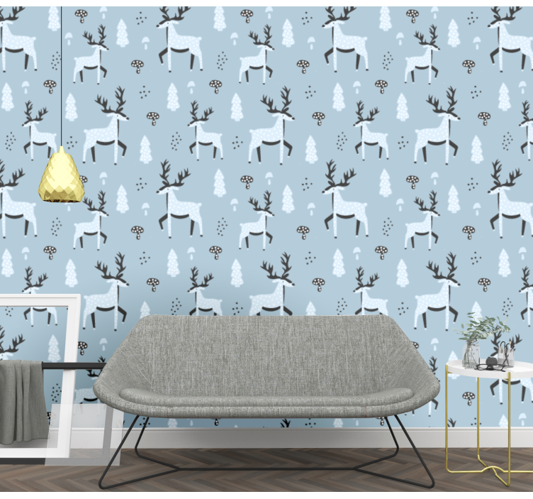 Reindeer Pattern Design animal wallpaper - TenStickers