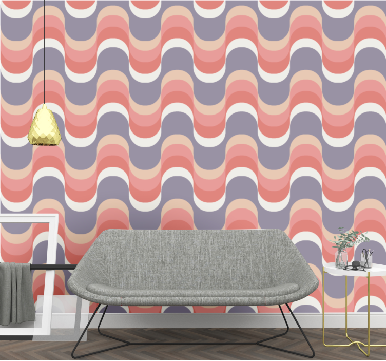 Rhythmic Wave Pattern polka dot wallpaper - TenStickers