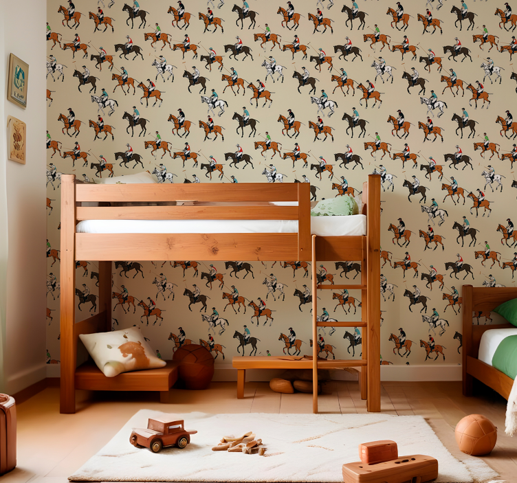 Riding horses themed kids wallpaper - TenStickers