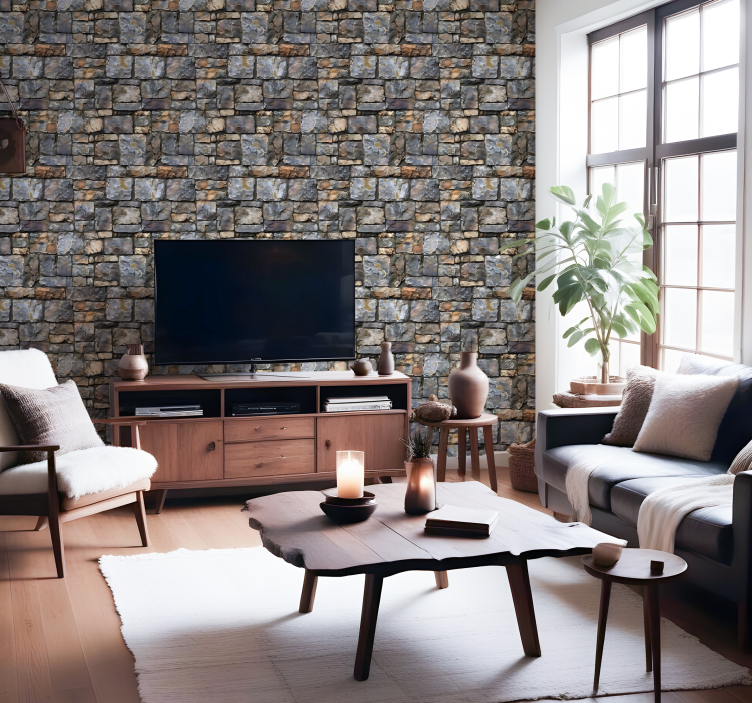 Rough texture stone effect wallpaper - TenStickers