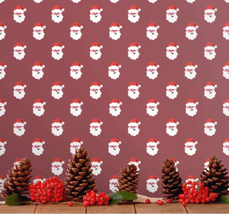 Santa Claus Pattern christmas wallpaper - TenStickers