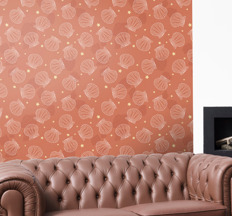 Seashell Star Pattern animal wallpaper - TenStickers