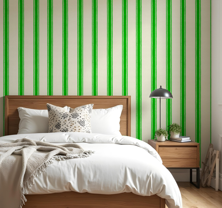 Shapes wallpaper vertical green lines - TenStickers
