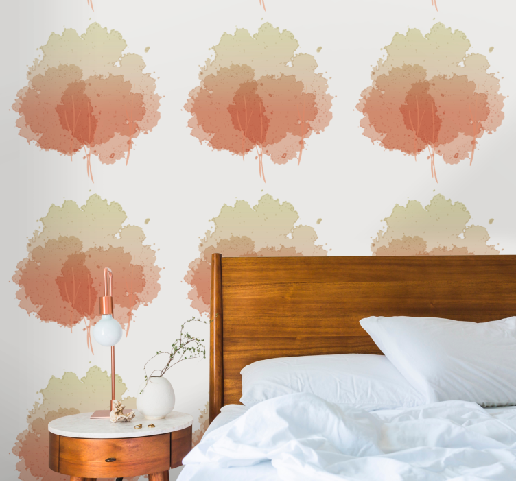 Soft Aquarella Pattern tree wallpaper - TenStickers