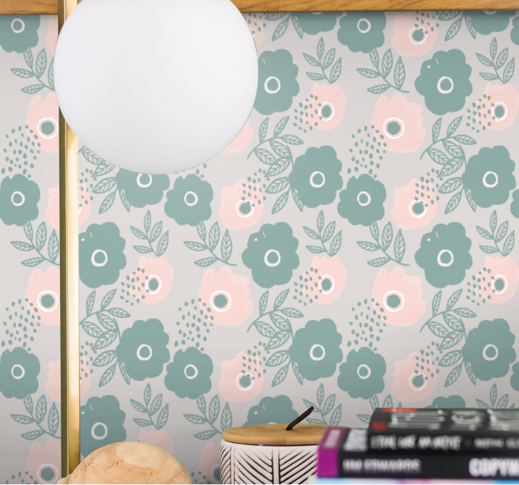 Soft patterns floral ornament wallpaper - TenStickers