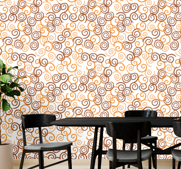 Spiral Swirls Pattern shapes wallpaper - TenStickers