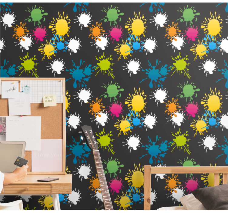 Splatter Patterns wallpaper abstract - TenStickers