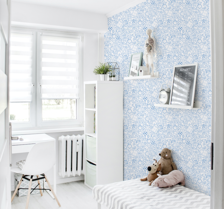 Sports Doodle Pattern nursery wallpaper - TenStickers