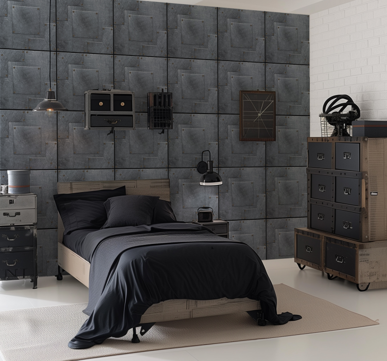 Steel plates teen bedroom wallpaper - TenStickers