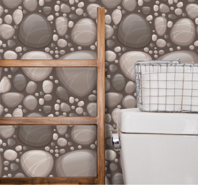 Stones with curved effect Stone wallpaper - TenStickers