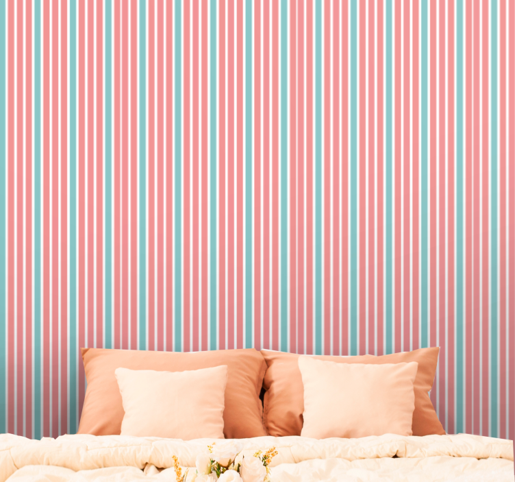 Striped Bedroom Ambiance horizontal wallpaper - TenStickers