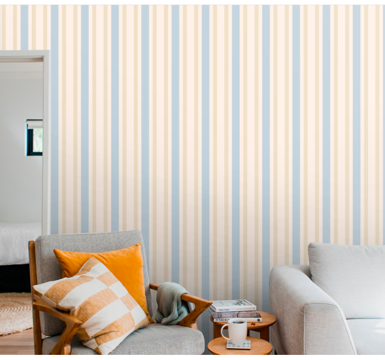 Striped Calmness horizontal wallpaper - TenStickers
