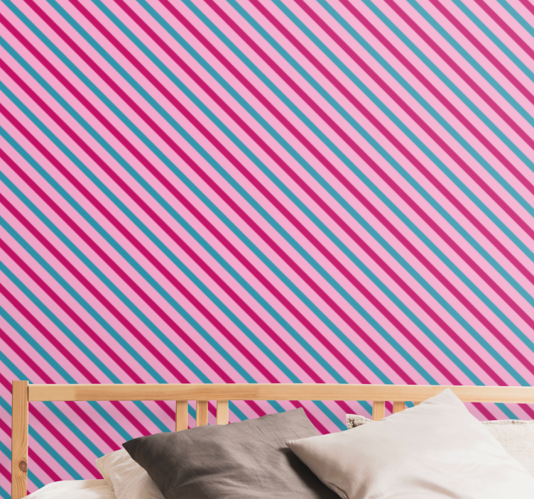 Striped Diagonal horizontal wallpaper - TenStickers