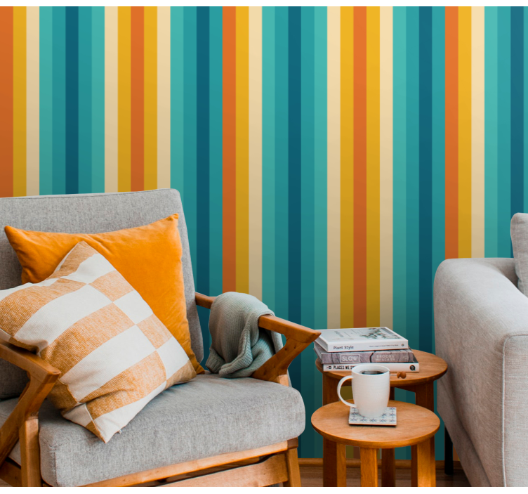 Striped Harmony vertical stripe wallpaper - TenStickers