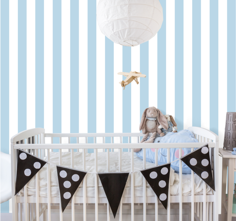 Striped Nursery vertical stripe wallpaper - TenStickers