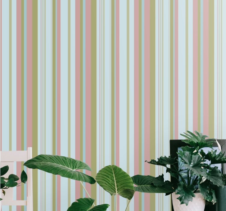 Striped Pastel Pattern horizontal wallpaper - TenStickers