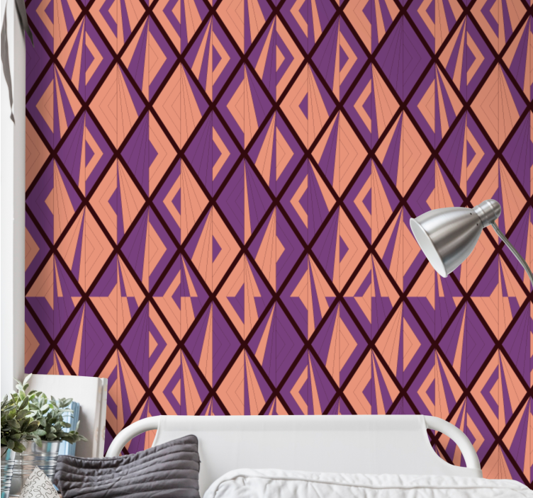 Stylish Diamond Shapes geometric wallpaper - TenStickers