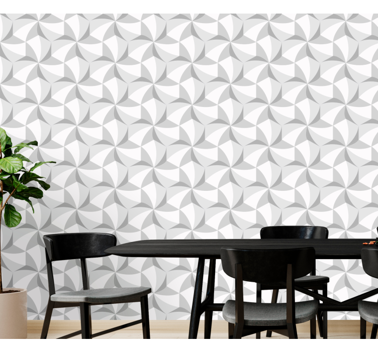 Stylish grey patterned shapes geometric wallpaper - TenStickers
