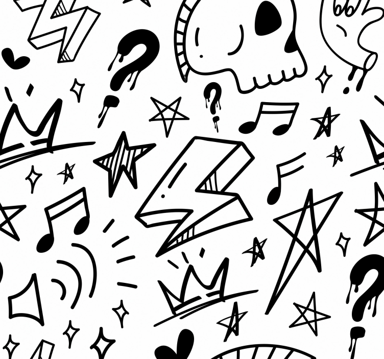 Stylized Graphic Shapes teenagers wallpaper - TenStickers