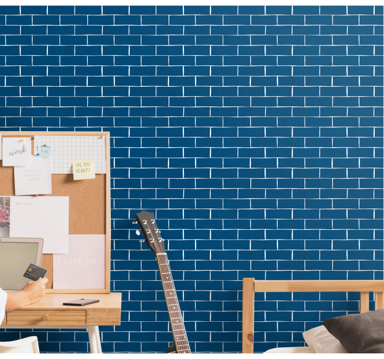 Subway Tile Effect brick wallpaper - TenStickers