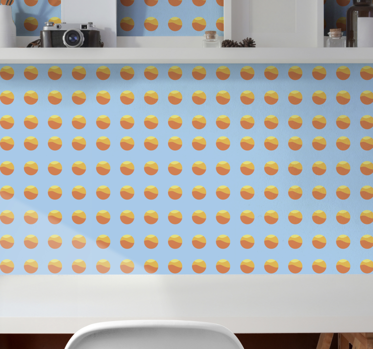 Sunny Circle Pattern polka dot wallpaper - TenStickers
