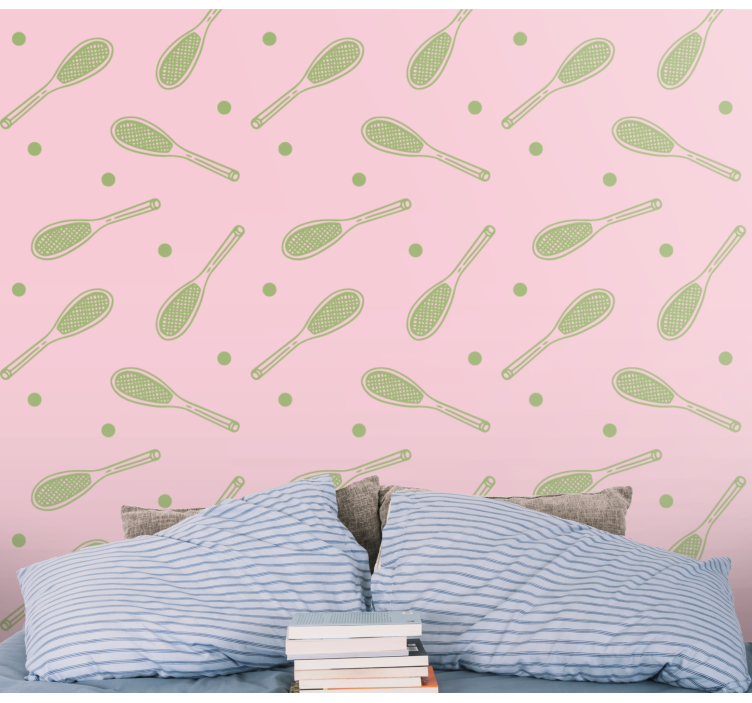 Tennis Racket Pattern polka dot wallpaper - TenStickers