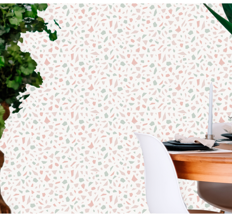 Terrazzo Inspiration geometric wallpaper - TenStickers