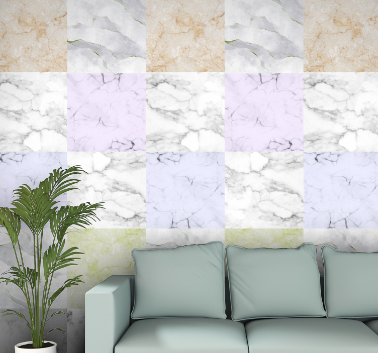 Textured mosaic marble wallpaper - TenStickers