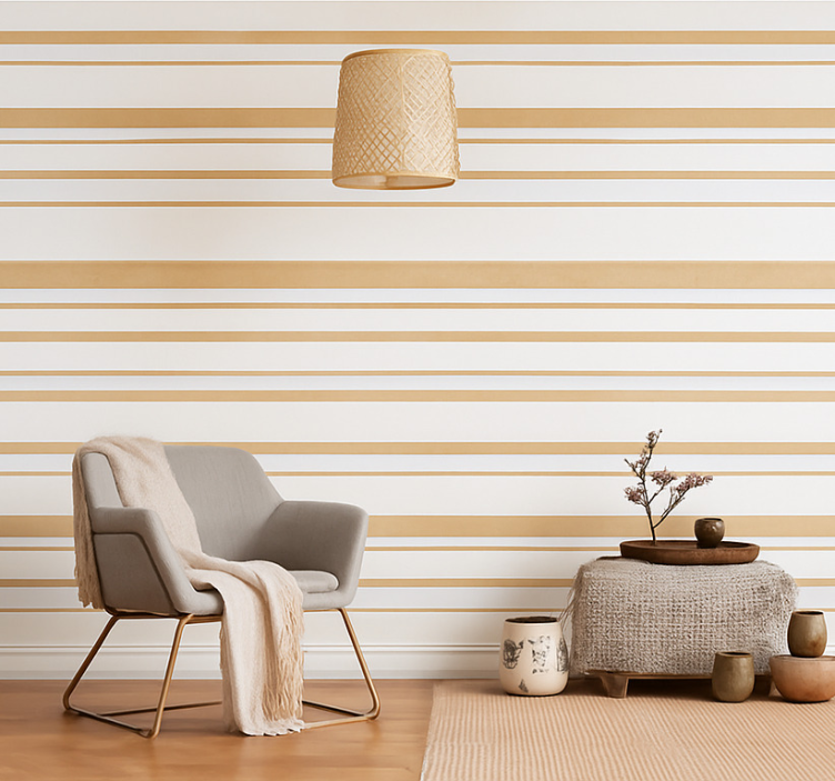 Textured Ombré Stripes living room wallpaper - TenStickers