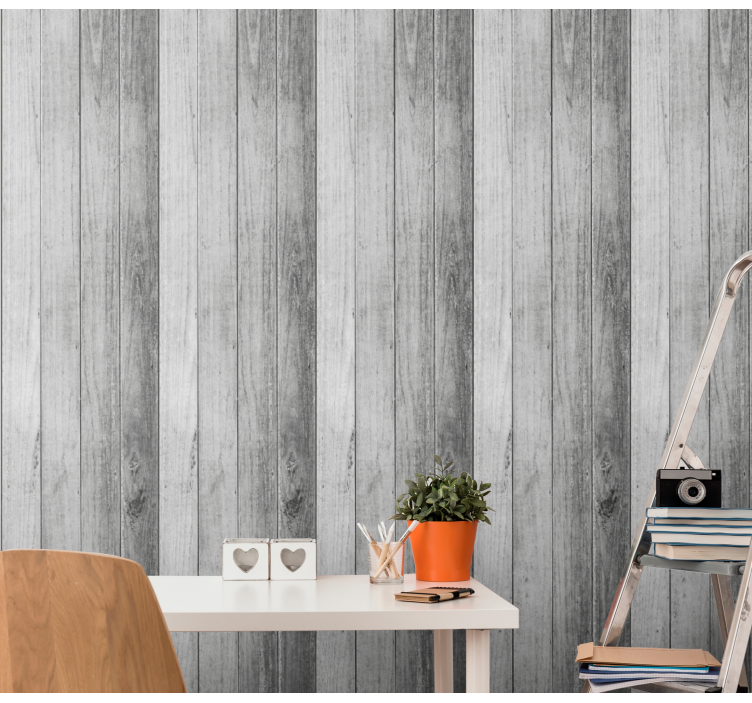 Textured Planks wood effect wallpaper - TenStickers