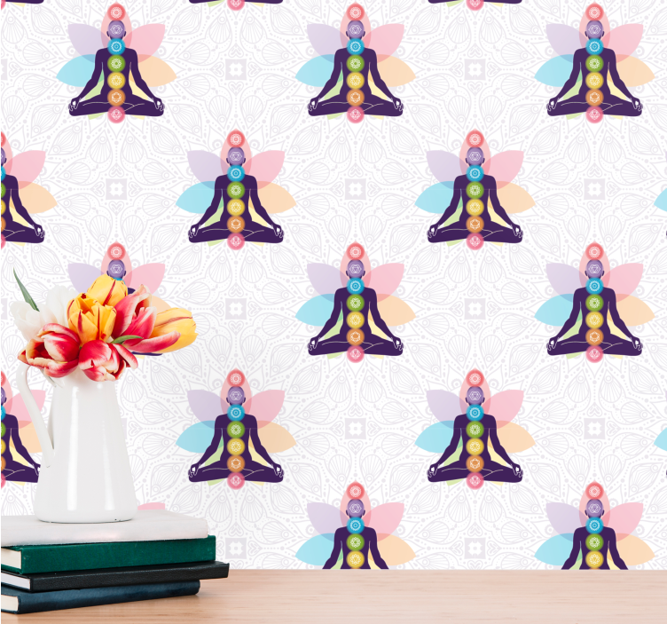 The Seven Chakra's Symbols abstract wallpaper - TenStickers