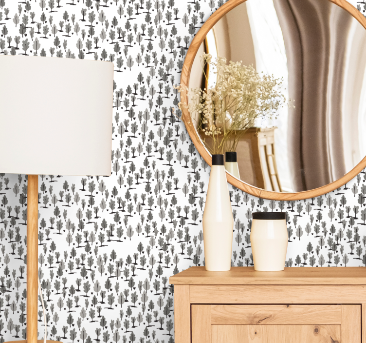 Nordic black silhouettes tree wallpaper - TenStickers