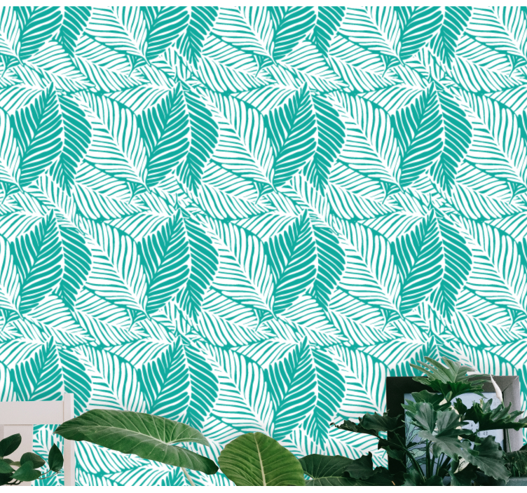 Leaf wallpaper tropical leaf design - TenStickers