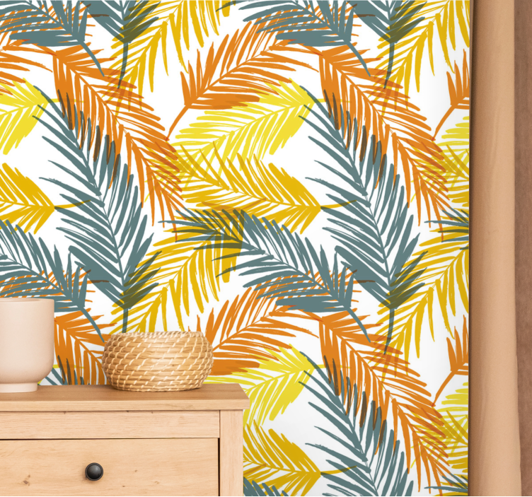 Tropical Palm Foliage leaf wallpaper - TenStickers