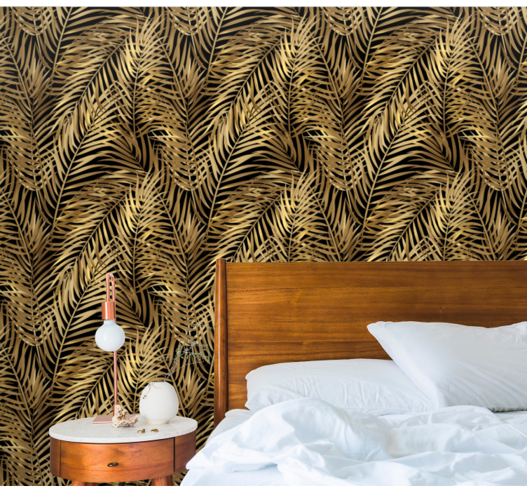 Tropical Palm Pattern leaf wallpaper - TenStickers