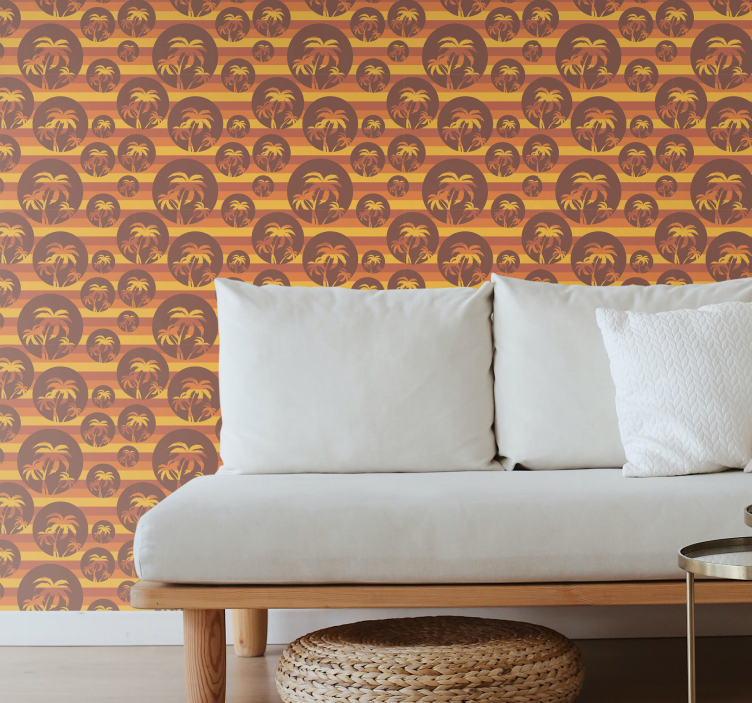 Tropical Paradise Pattern vintage wallpaper - TenStickers