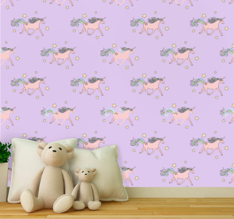 Unicorn Fantasy Vibes animal wallpaper - TenStickers
