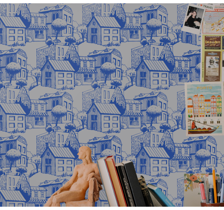 Urban Sketch Illustration city wallpaper - TenStickers