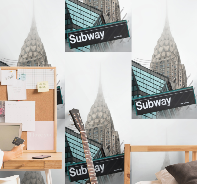 Urban Subway Entry city wallpaper - TenStickers