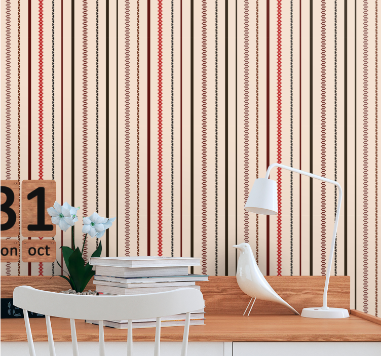 Linear stitch pattern vertical stripe wallpaper - TenStickers