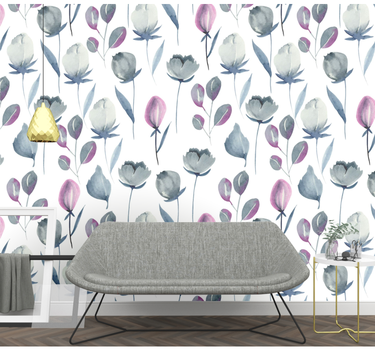 Watercolor Florals flower wallpaper - TenStickers