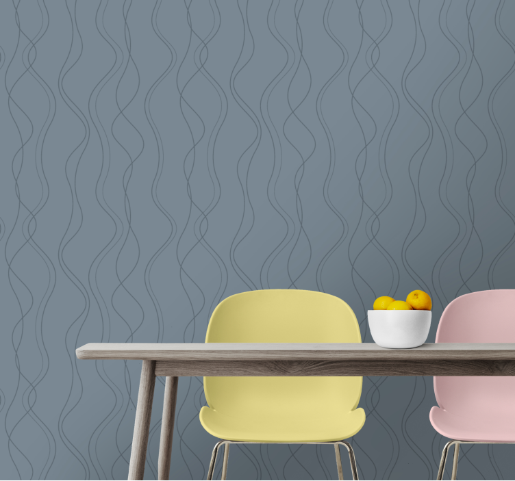 Wavy line pattern striped wallpaper - TenStickers
