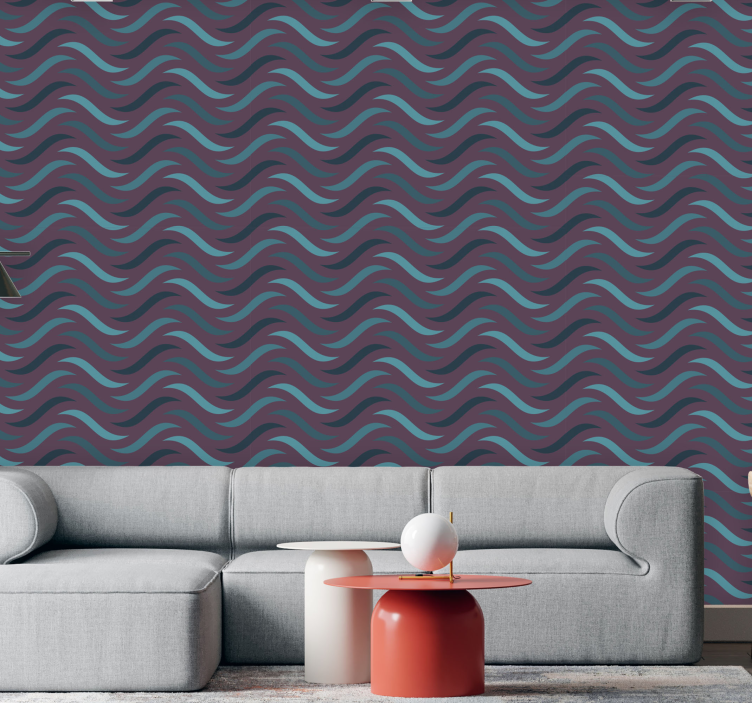 Wavy Pattern living room wallpaper - TenStickers